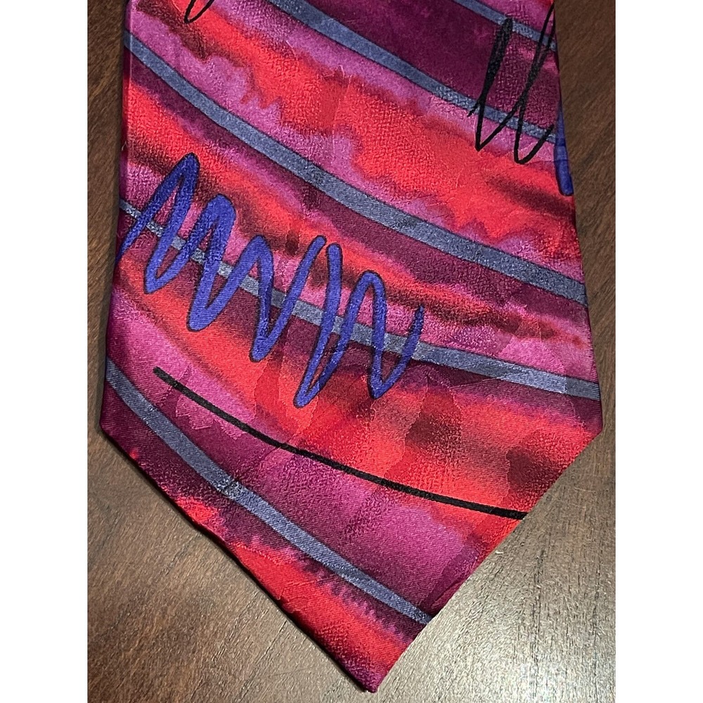 J. Garcia Red Purple Chicken And Cat Limited Edition Collection Forty Seven Silk